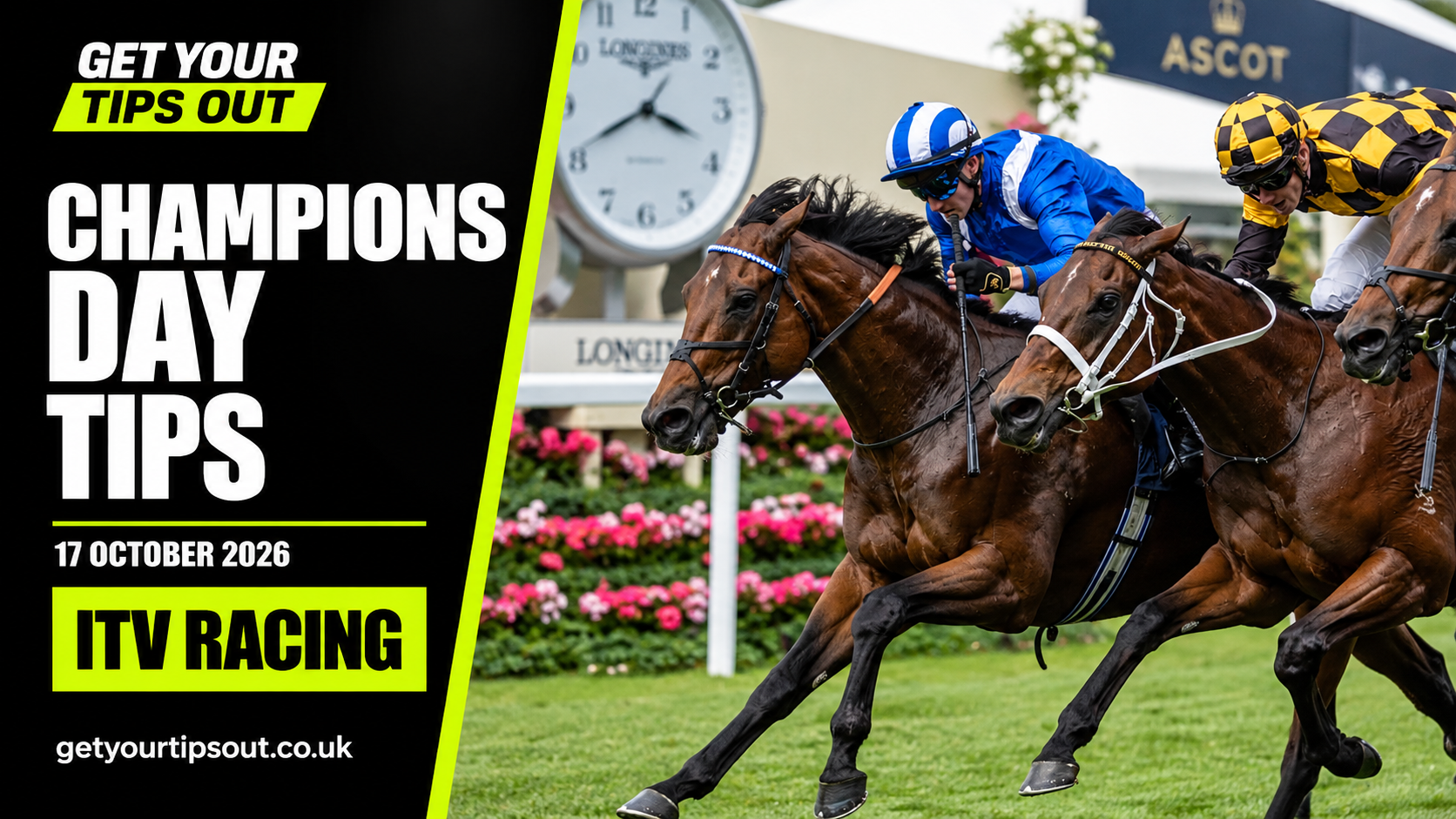 Champions Day Tips: ITV Racing Best Bets at Ascot 1